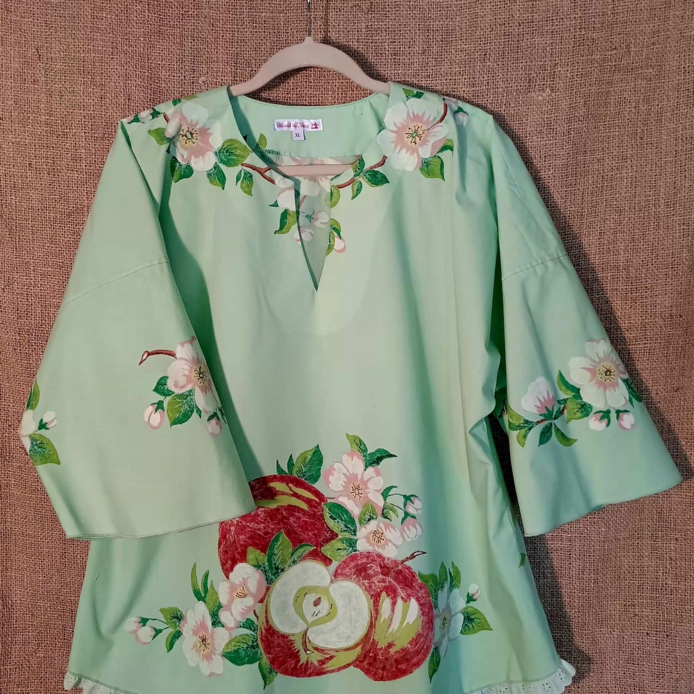 Upcycled Floral Green Women's Tunic